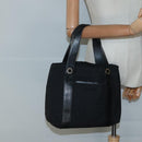 BVLGARI Logo Mania Tote Bag Canvas Black Silver Auth bs27433-23