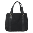 BVLGARI Logo Mania Tote Bag Canvas Black Silver Auth bs27433-2