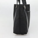 BVLGARI Logo Mania Tote Bag Canvas Black Silver Auth bs27433-3
