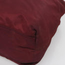 PRADA Hand Bag Nylon Bordeaux Silver Auth bs27436-8