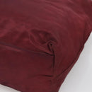 PRADA Hand Bag Nylon Bordeaux Silver Auth bs27436-16