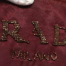 PRADA Hand Bag Nylon Bordeaux Silver Auth bs27436-9