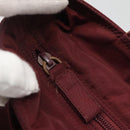 PRADA Hand Bag Nylon Bordeaux Silver Auth bs27436-10