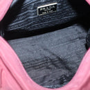 PRADA Hand Bag Nylon Bordeaux Silver Auth bs27436-11