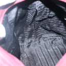 PRADA Hand Bag Nylon Bordeaux Silver Auth bs27436-20