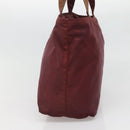 PRADA Hand Bag Nylon Bordeaux Silver Auth bs27436-4