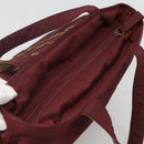 PRADA Hand Bag Nylon Bordeaux Silver Auth bs27436-6