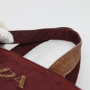 PRADA Hand Bag Nylon Bordeaux Silver Auth bs27436-14