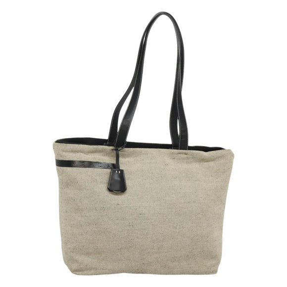 PRADA Sports Tote Bag Canvas Beige Silver Auth bs27440