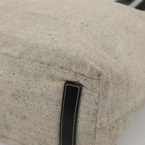 PRADA Sports Tote Bag Canvas Beige Silver Auth bs27440