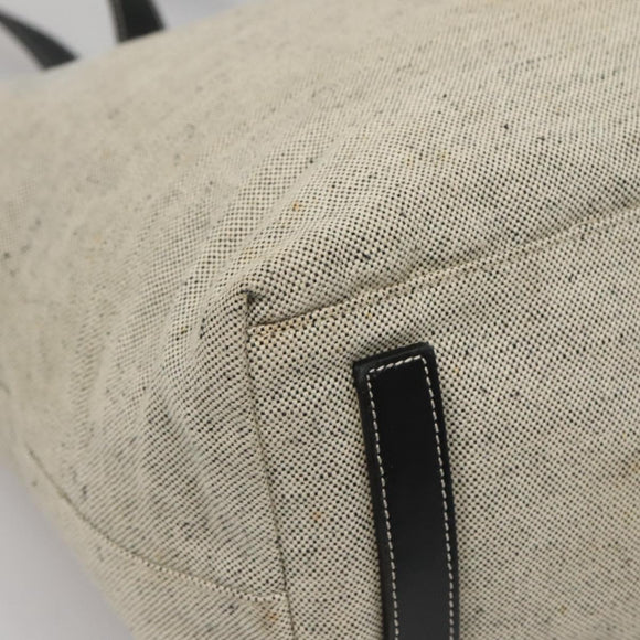 PRADA Sports Tote Bag Canvas Beige Silver Auth bs27440