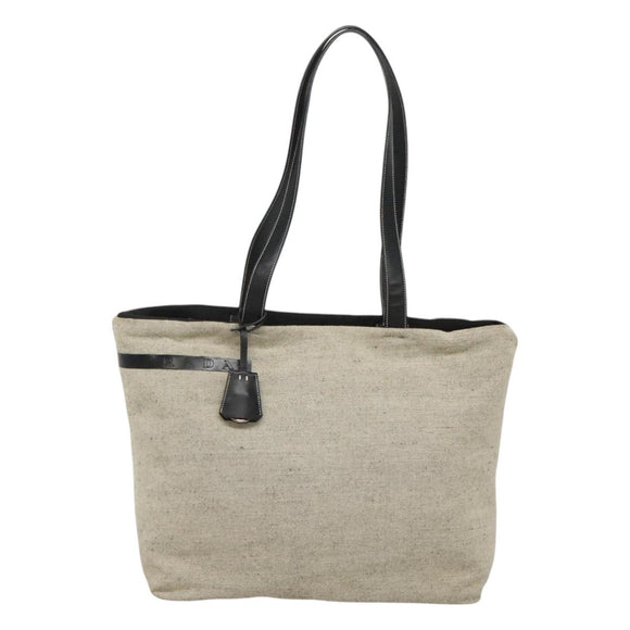 PRADA Sports Tote Bag Canvas Beige Silver Auth bs27440