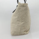 PRADA Sports Tote Bag Canvas Beige Silver Auth bs27440-4