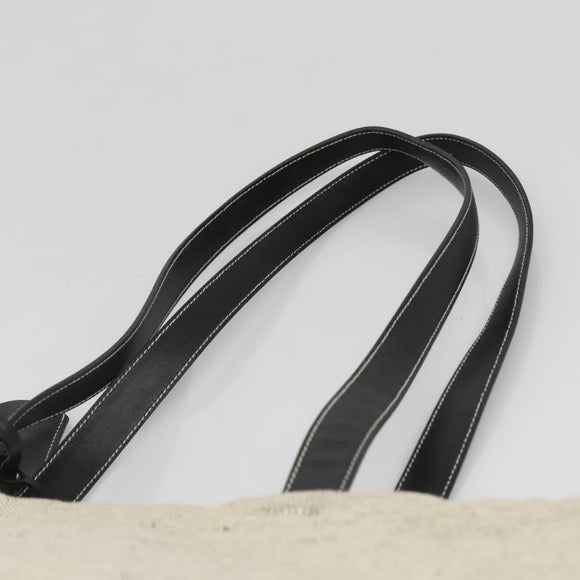 PRADA Sports Tote Bag Canvas Beige Silver Auth bs27440