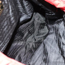 PRADA Tote Bag Nylon Red Gold Auth bs27441-18