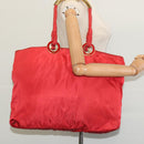 PRADA Tote Bag Nylon Red Gold Auth bs27441-21