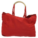 PRADA Tote Bag Nylon Red Gold Auth bs27441-2