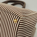 PRADA Canapa GM Tote Bag Canvas Brown Gold Auth bs27454-9