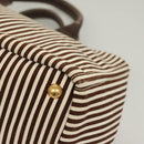 PRADA Canapa GM Tote Bag Canvas Brown Gold Auth bs27454-16