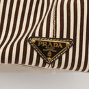 PRADA Canapa GM Tote Bag Canvas Brown Gold Auth bs27454-17