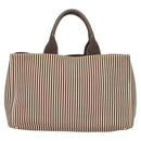 PRADA Canapa GM Tote Bag Canvas Brown Gold Auth bs27454-13