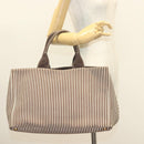 PRADA Canapa GM Tote Bag Canvas Brown Gold Auth bs27454-22