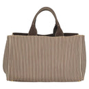 PRADA Canapa GM Tote Bag Canvas Brown Gold Auth bs27454-2