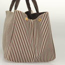 PRADA Canapa GM Tote Bag Canvas Brown Gold Auth bs27454-3