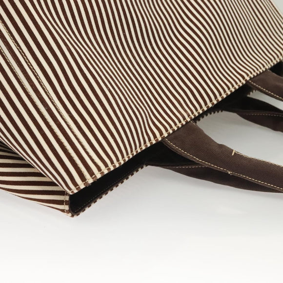 PRADA Canapa GM Tote Bag Canvas Brown Gold Auth bs27454