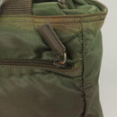 PRADA Tote Bag Nylon Khaki Silver Auth bs27455-17