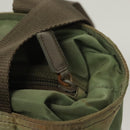 PRADA Tote Bag Nylon Khaki Silver Auth bs27455-10