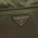 PRADA Tote Bag Nylon Khaki Silver Auth bs27455-18