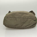 PRADA Tote Bag Nylon Khaki Silver Auth bs27455-5