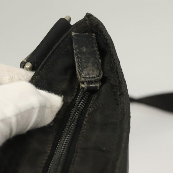 PRADA Shoulder Bag Nylon Black Silver Auth bs27458