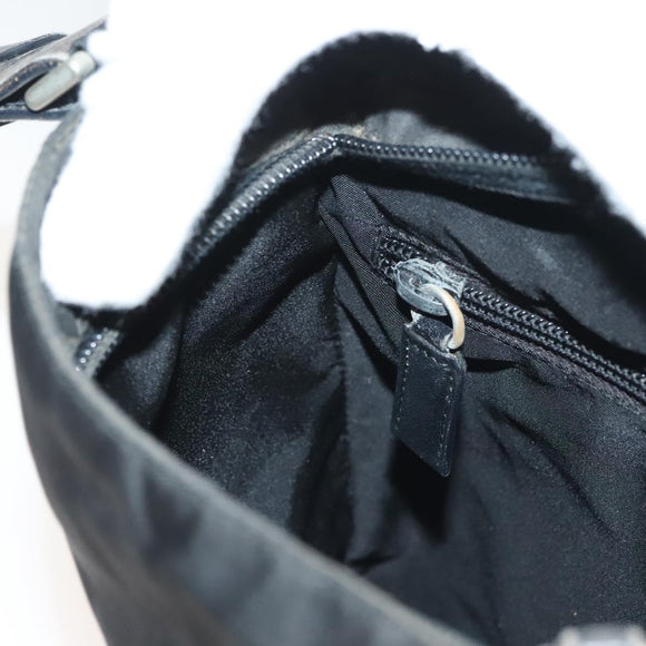 PRADA Shoulder Bag Nylon Black Silver Auth bs27458