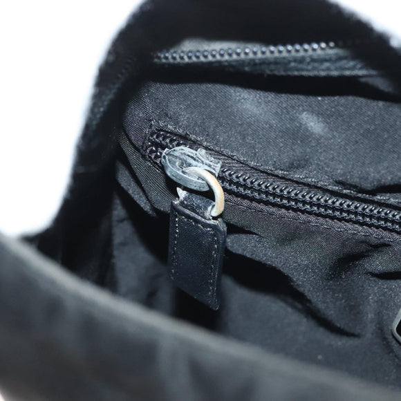 PRADA Shoulder Bag Nylon Black Silver Auth bs27458