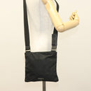 PRADA Shoulder Bag Nylon Black Silver Auth bs27458-23