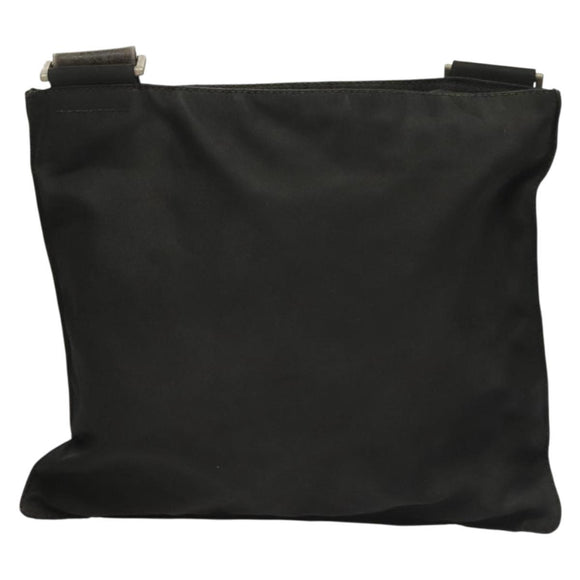 PRADA Shoulder Bag Nylon Black Silver Auth bs27458