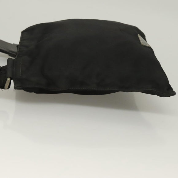 PRADA Shoulder Bag Nylon Black Silver Auth bs27458