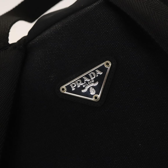 PRADA Backpack Nylon Black Silver Auth bs27459