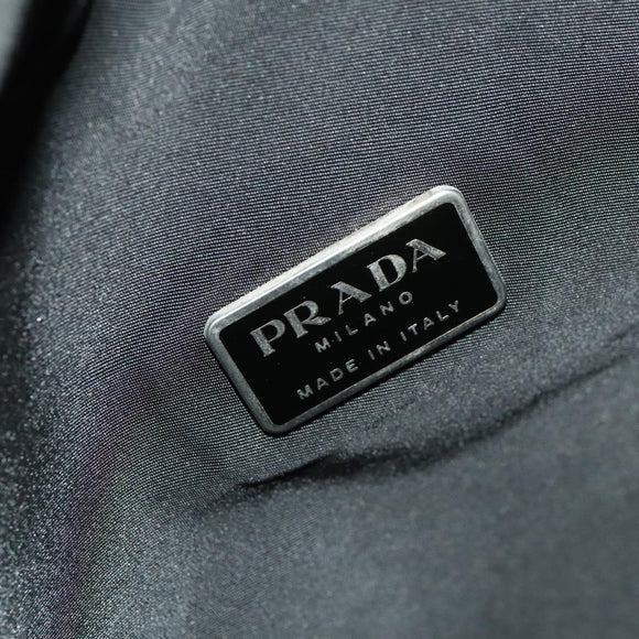 PRADA Backpack Nylon Black Silver Auth bs27459