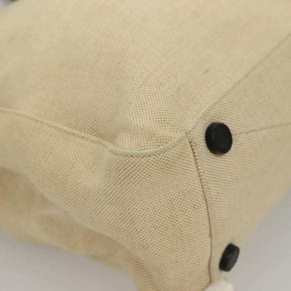 PRADA Sports Tote Bag Canvas Beige Black Auth bs27461