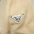 PRADA Sports Tote Bag Canvas Beige Black Auth bs27461-14