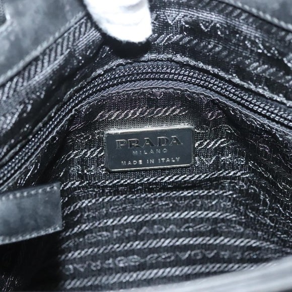 PRADA Sports Tote Bag Canvas Beige Black Auth bs27461
