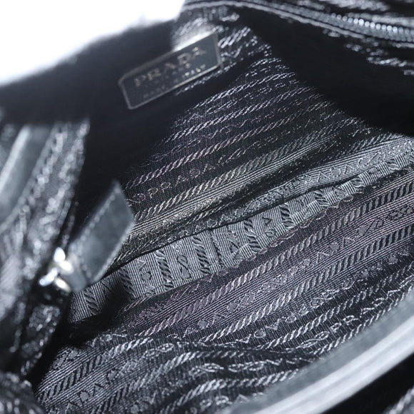 PRADA Sports Tote Bag Canvas Beige Black Auth bs27461