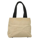 PRADA Sports Tote Bag Canvas Beige Black Auth bs27461-2