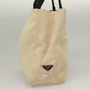 PRADA Sports Tote Bag Canvas Beige Black Auth bs27461-5