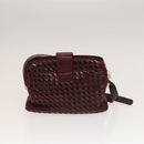 BALLY Shoulder Bag Canvas Leather 3Set Bordeaux Black white Auth bs27462-17