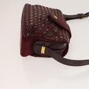 BALLY Shoulder Bag Canvas Leather 3Set Bordeaux Black white Auth bs27462-18