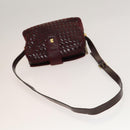 BALLY Shoulder Bag Canvas Leather 3Set Bordeaux Black white Auth bs27462-19